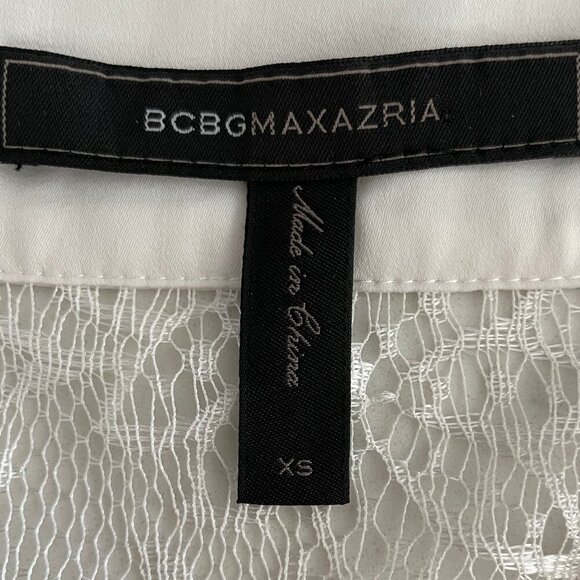 BCBGMaxAzria Erid Gardenia VNeck Lace Cover Up Adjustable Sleeve Cream Sz XS - Picture 12 of 16